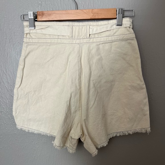 FREE PEOPLE ONE Penny Tie Short Raw Hem High Waisted Size 0 casual white - Picture 5 of 7